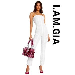 I.AM.GIA White Strapless Jumpsuit . Size s